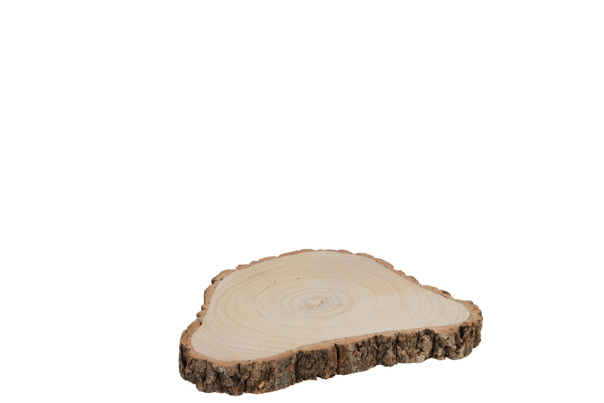 Disc Irregular Paulownia Bark Natural Small
