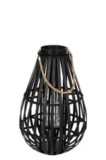 Lanterne Forme de goutte Bambou Noir Petit