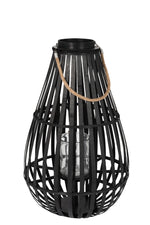 Lantaarn Druppelvorm Bamboo Zwart Medium