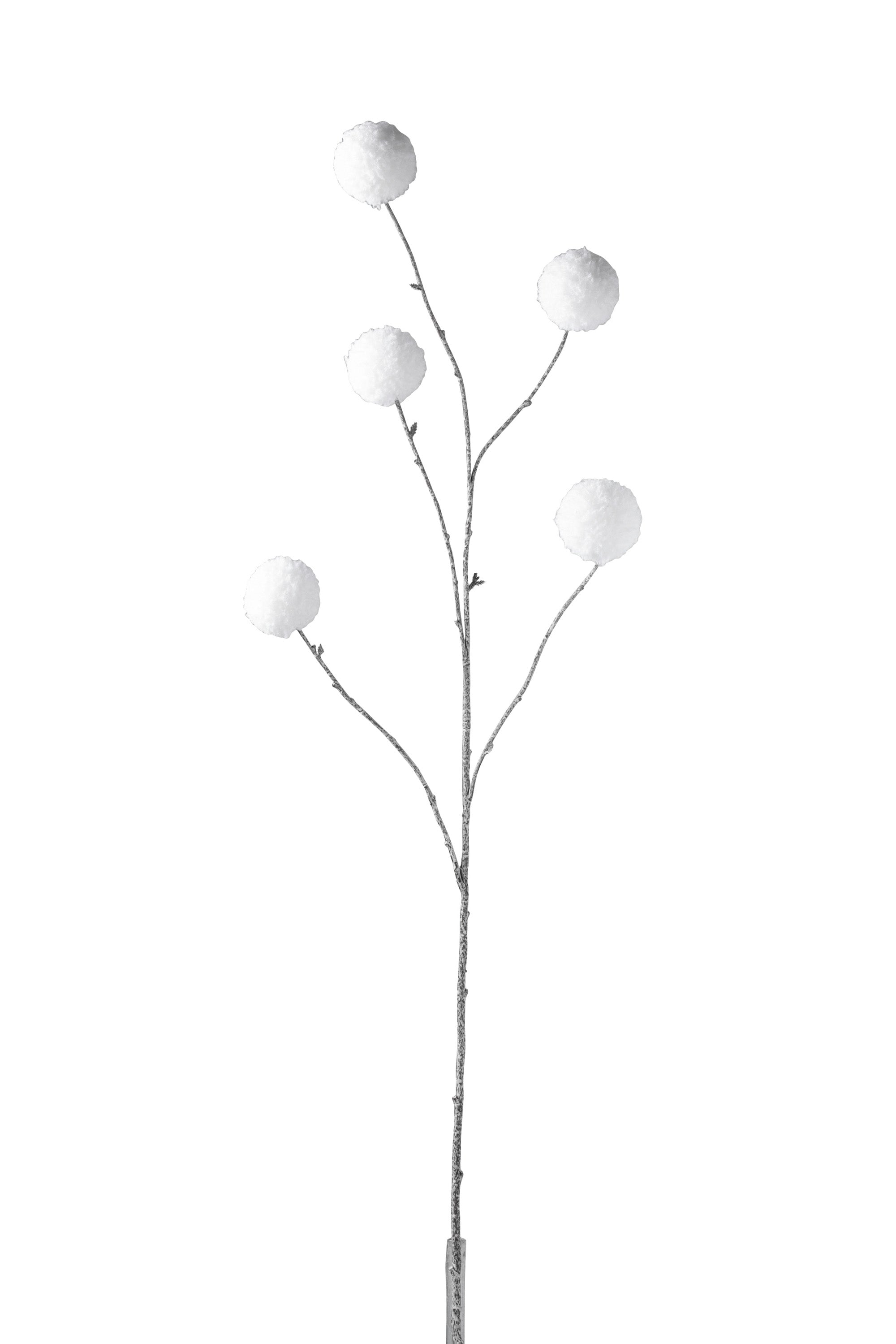 Branche Pompom Plastique Blanc Grand - (97261)