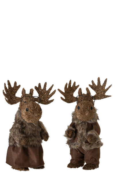 Moose Standing Straw Brown Large Assortment Of 2