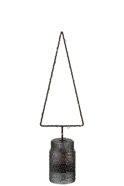 Ampoule de Noël+LED+Batterie Ouvert Métal Noir Moyen