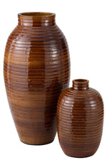 Vase Etnic Keramik Braun Klein