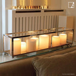 Authentage Bellefeu Vitrine Tisch lang 100 cm - 9 Kerzen