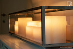 Authentage Bellefeu Vitrine Tisch lang 100 cm - 9 Kerzen